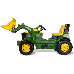 Tracteur à pédales - Rolly - John Deere 7310R - Chargeur frontal - Capot ouvrable - Pneus silencieux