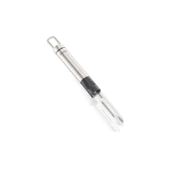 Leifheit 03127 Éplucheur droit Noir, Acier satin