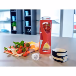 Leifheit 03256 gourde Utilisation quotidienne, Fitness, Sports 600 ml Verre, Polypropylène (PP), Silicone Noir, Rouge, Transparent - Vue supplémentaire 10