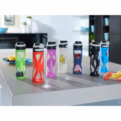 Leifheit 03256 gourde Utilisation quotidienne, Fitness, Sports 600 ml Verre, Polypropylène (PP), Silicone Noir, Rouge, Transparent - Vue supplémentaire 11