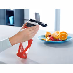 Leifheit 03256 gourde Utilisation quotidienne, Fitness, Sports 600 ml Verre, Polypropylène (PP), Silicone Noir, Rouge, Transparent - Vue supplémentaire 5