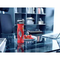 Leifheit 03256 gourde Utilisation quotidienne, Fitness, Sports 600 ml Verre, Polypropylène (PP), Silicone Noir, Rouge, Transparent - Vue supplémentaire 8