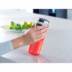 Leifheit 03263 gourde Vélo, Utilisation quotidienne, Fitness, Sports 550 ml Polypropylène (PP), Silicone, Tritan Noir, Rouge