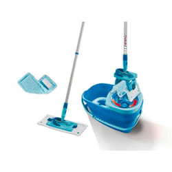 Set lave sol avec seau essoreur Leifheit Clean Twist M Ergo 52137balais serpillère plat avec housse micro duo & housse static plus