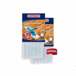 Housse micro duo Leifheit 55162 serpillères de rechange pour balai serpillière Clean Twist M Ergo/ PowerClean tous sols lot d ...