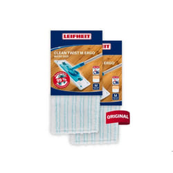 Housse micro duo Leifheit 55162 serpillères de rechange pour balai serpillière Clean Twist M Ergo/ PowerClean tous sols lot de 2