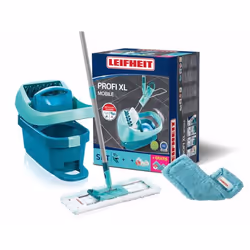 Set lave sol avec seau essoreur à roulettes Leifheit Profi XL Mobile 55168 balai serpillière seauhousses micro duo et static  ...