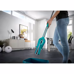 Leifheit Picobello M balai à franges et balai-éponge Fibre Sec&humide Bleu, Acier