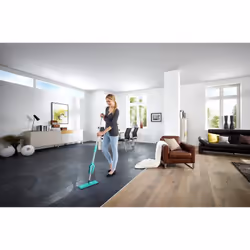 Leifheit Picobello M balai à franges et balai-éponge Fibre Sec&humide Bleu, Acier - Vue supplémentaire 5