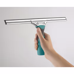 Leifheit Squeegee outil pour nettoyage des carreaux 35 cm Noir, Acier inoxydable, Turquoise