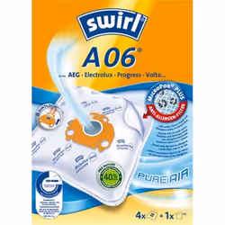Swirl A 06, Sac à poussière, Blanc, AEG, Electrolux, Progress, Volta, 4 pièce(s)