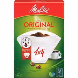 Melitta Original 1x4, Panier, Filtre à café jetable, Papier, 80 pièce(s)