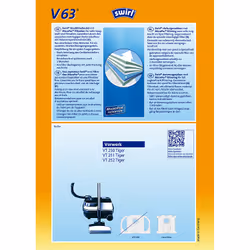 Swirl V 63 MicroPor Aspirateur réservoir cylindrique Sac à poussière
