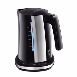 Melitta Look Aqua II DLX Nr 1026-14, 1,7 L, 2400 W, Noir, Acier inoxydable, Acier inoxydable, Thermostat réglable, Indicateur ...