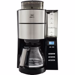 Melitta AromaFresh Noir-acier inoxydable 1021-02, Machine à café filtre, Café en grains, Broyeur intégré, 1180 W, Noir, Acier ...