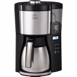 Melitta LOOK Therm Timer noir 1025-18, Machine à café filtre, 1,25 L, 1080 W, Noir, Argent