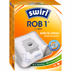 Swirl ROB 1, Sac à poussière, Aspirateur robot, Bleu, Vert, Orange, Blanc
