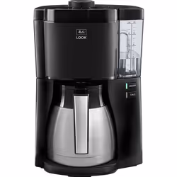 Melitta Look V 1025-12 Therm Basic Noir, Machine à café filtre, 1,25 L, Café moulu, 1080 W, Noir, Acier inoxydable