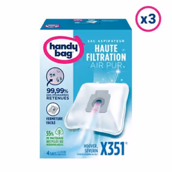 3x4 Sacs Aspirateurs + 1 Filtre Sortie D'Air À Découper - X351 - Bluesky, Hoover, Severin