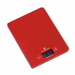 Zassenhaus Balance, Balance de ménage électronique, 5 kg, 1 g, Rouge, Verre, Comptoir