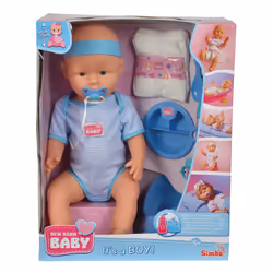 Smoby Nbb Poupon Bleu 43Cm Boit Fait Pipi