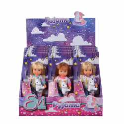 Simba Toys Evi Love Pyjama 3 Asst Pres x12, Mini poupée, Femelle, 3 an(s), 120 mm, Couleurs assorties