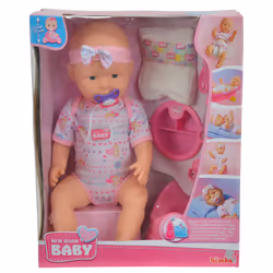 Smoby Nbb Poupon Rose 43Cm Boit Fait Pipi