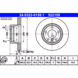 Disque de frein ATE Power Disc 24.0322-0159.1, 1 pièce
