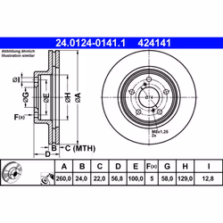 Disque de frein ATE 24.0124-0141.1 avant, ventilé, 1 pièce - Vue supplémentaire 3