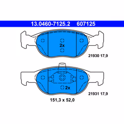 Jeu de plaquettes de frein ATE 13.0460-7125.2, avant