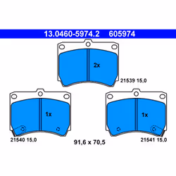 Jeu de plaquettes de frein ATE 13.0460-5974.2, avant