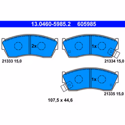 Jeu de plaquettes de frein ATE 13.0460-5985.2, avant