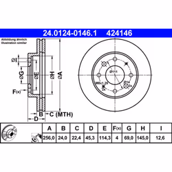Disque de frein ATE 24.0124-0146.1 avant, ventilé, 1 pièce - Vue supplémentaire 3