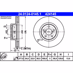 Disque de frein ATE 24.0124-0145.1 avant, ventilé, 1 pièce - Vue supplémentaire 3