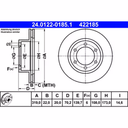 Disque de frein ATE 24.0122-0185.1 avant, ventilé, 1 pièce - Vue supplémentaire 3