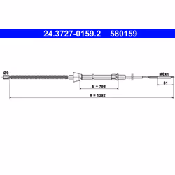 Câble de frein à main ATE 24.3727-0159.2