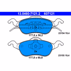Jeu de plaquettes de frein ATE 13.0460-7121.2, avant