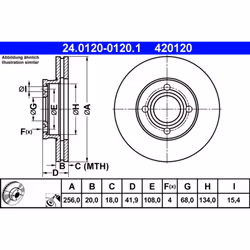 Disque de frein ATE 24.0120-0120.1 avant, ventilé, à haute teneur en carbone, 1 pièce