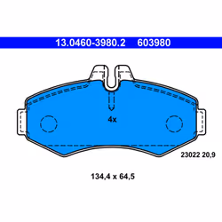 Jeu de plaquettes de frein ATE 13.0460-3980.2, avant