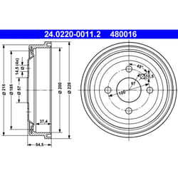 Tambour de frein ATE 24.0220-0011.2