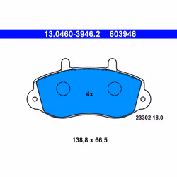 Jeu de plaquettes de frein ATE 13.0460-3946.2, avant