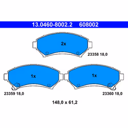 Jeu de plaquettes de frein ATE 13.0460-8002.2, avant