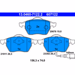 Jeu de plaquettes de frein ATE 13.0460-7122.2, avant