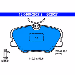 Jeu de plaquettes de frein ATE 13.0460-2927.2, avant