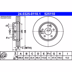 Disque de frein ATE Power Disc 24.0325-0110.1, 1 pièce