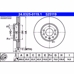 Disque de frein ATE Power Disc 24.0325-0119.1, 1 pièce - Vue supplémentaire 3