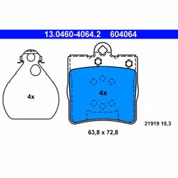 Jeu de plaquettes de frein ATE 13.0460-4064.2, arrière