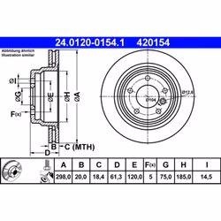 Disque de frein ATE 24.0120-0154.1 arrière, ventilé, à haute teneur en carbone, 1 pièce