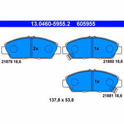 Jeu de plaquettes de frein ATE 13.0460-5955.2, avant
