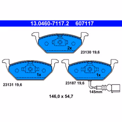 Jeu de plaquettes de frein ATE 13.0460-7117.2, avant